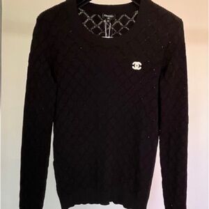 Chanel Black Quilted Women's Sweater